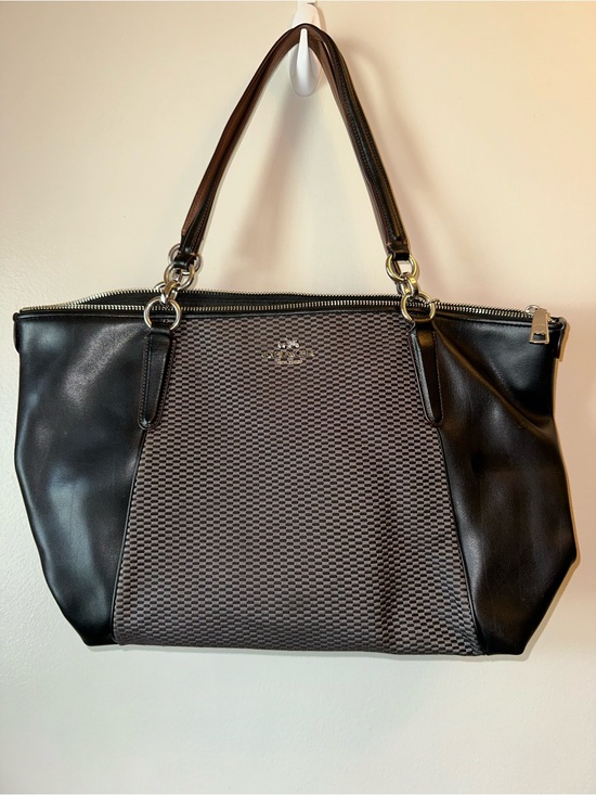 Coach Handbags - Coach Black and Gray Textured Tote